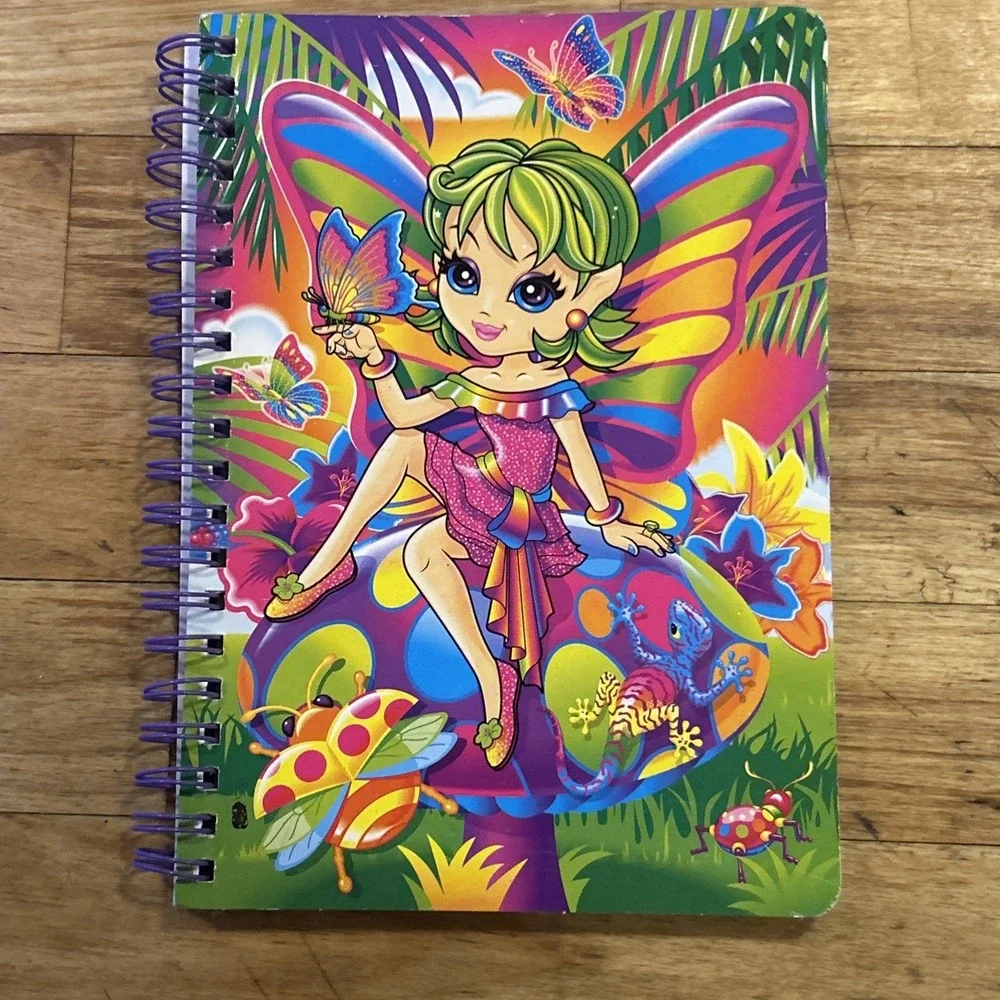 Lisa Frank Tropical Rainbow Fairy Layla Butterfly Spiral Notebook Paper D3